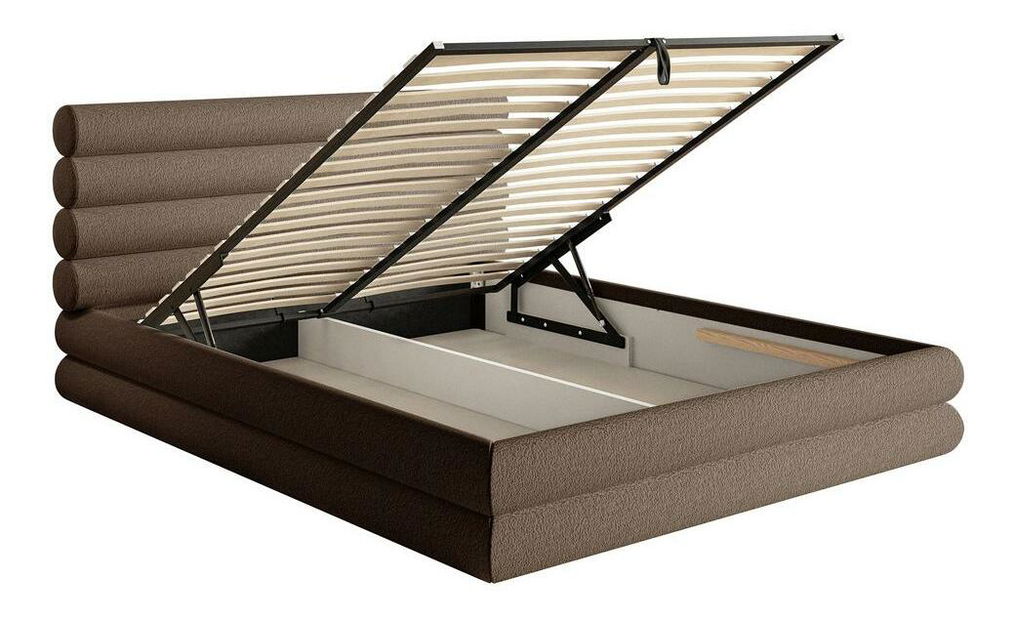 Manželská posteľ 140 cm Buffalo 140 (s roštom) (s úl. priestorom) (béžová + čierna)