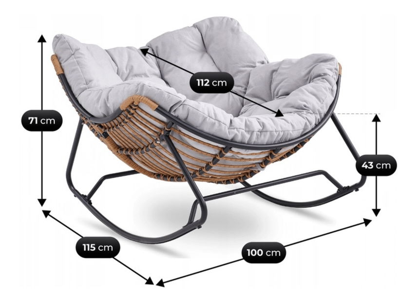 Hojdacie kreslo Eltony (sivá) 