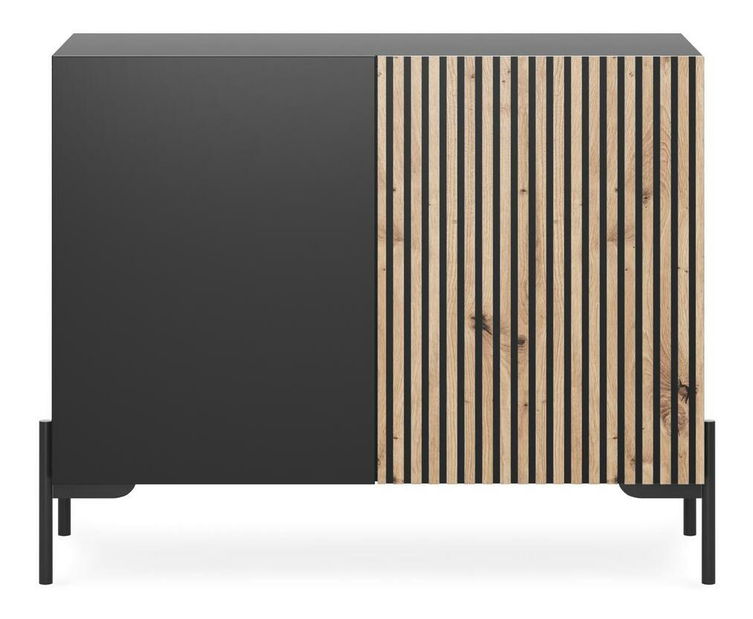 Ormarić Lamellito L3 (crna + hrast)