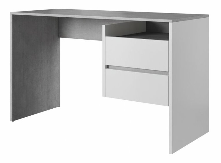 Masă PC Paca 3 (Beton + Alb mat)