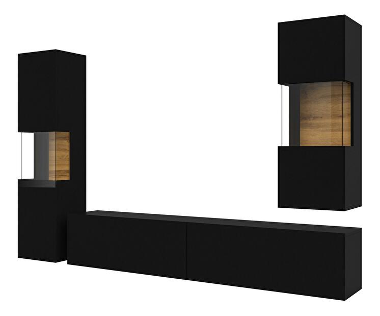 Mobilier living Avernic Typ 10 (onyx negru + Stejar wotan)