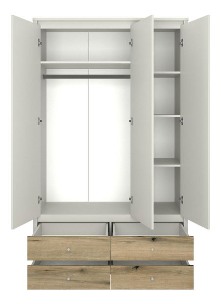 Ormar za garderobu Kodro 3 (kašmir + hrast evoke) (s ogledalom)