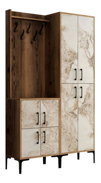 Set za predsoblje Betina BA (bijela + orah)