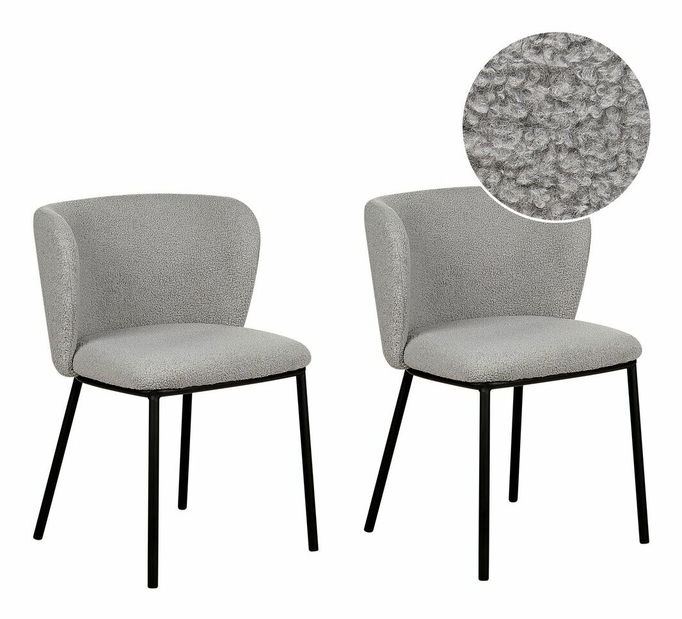 Set 2 ks jedálenských stoličiek Minik (sivé buklé)