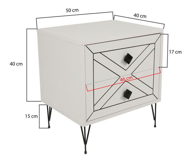 Noćni stolić Luana (bijela)