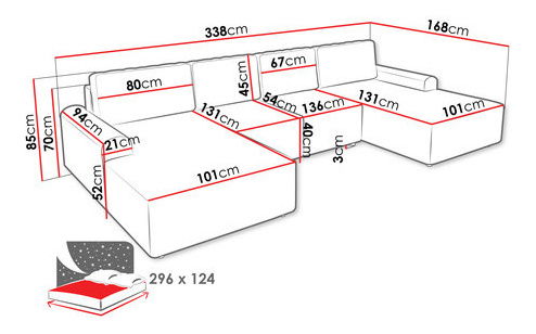 Kutna garnitura U Bezak XL (bež)