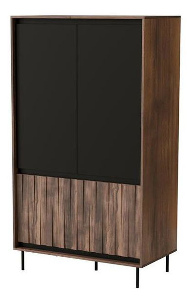 Ruhásszekrény Sting S1 (dió + fekete)