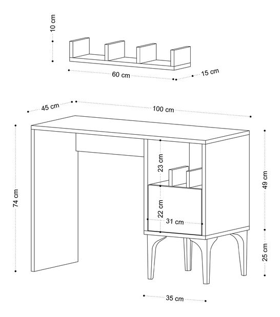 PC stolík Aliex 4 (Dub)