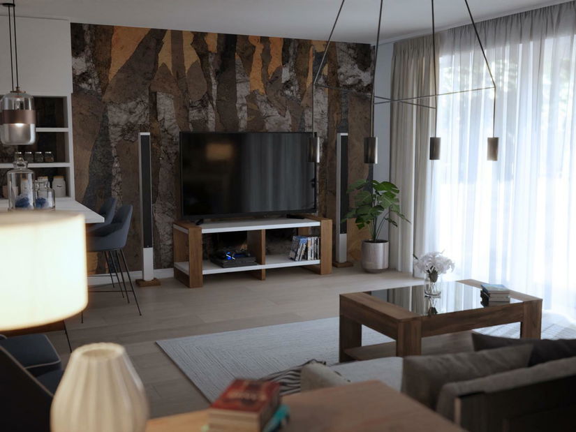 TV Stolík Nico (craft zlatý + biela)