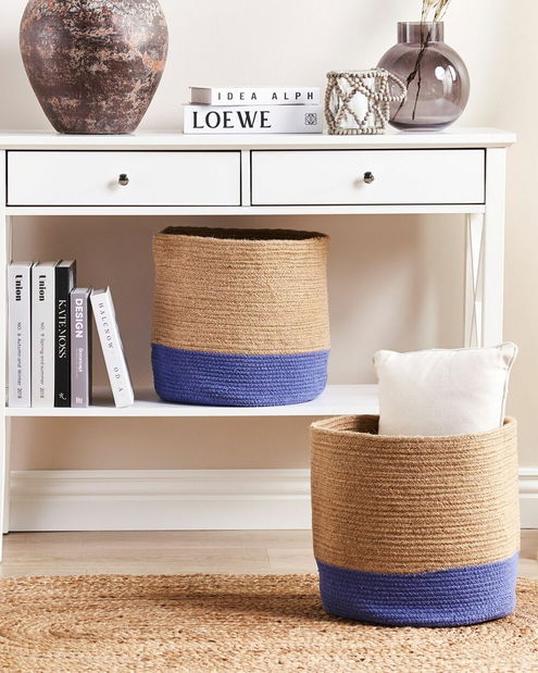 Set 2 buc coșuri depozitare Bowie (bej + violet)