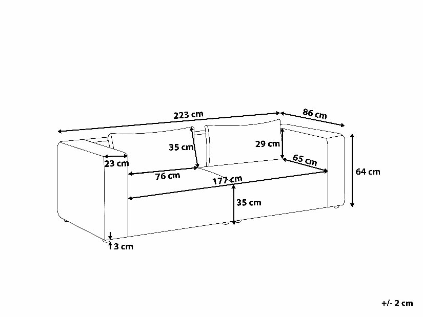 Sofa trosjed Rolma (svijetlo siva)