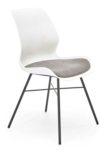 Scaun de sufragerie Kristin (alb + gri + negru)