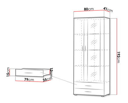 Vitrina Belario B6 (crna + crni sjaj)