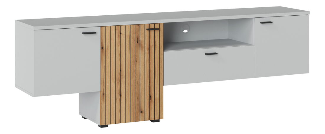 Masă TV/Dulap Veresa F02 (Cenușă + Stejar coast evoke)