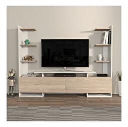 Mobilier living Avianne (alb + stejar)