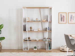 Regál Nidupe 1 (zafír tölgy + antracit + fehér)