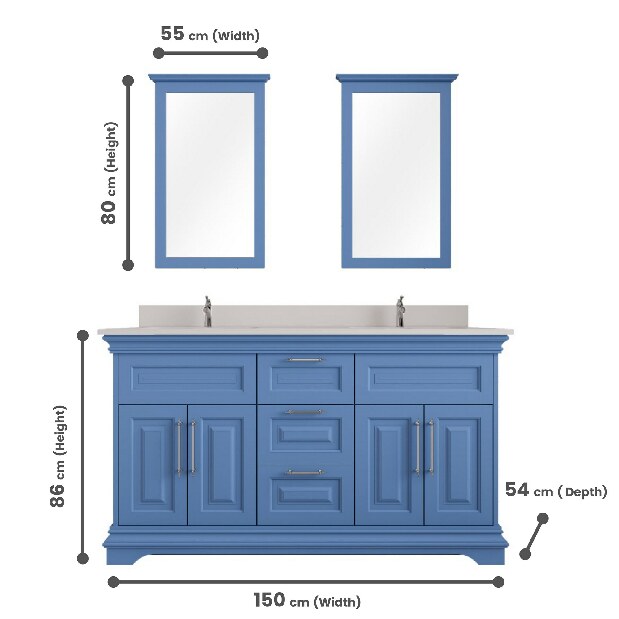 Set mobilier baie Horazio 60 (Gri)