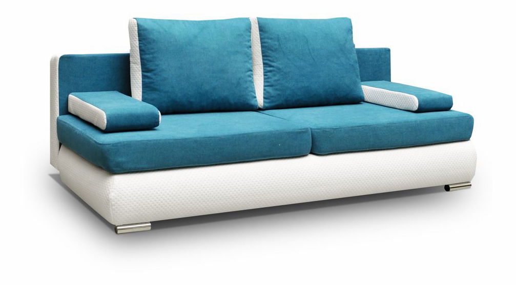 Pohovka trojsedačka Luiza (tyrkysová + biela) *výpredaj