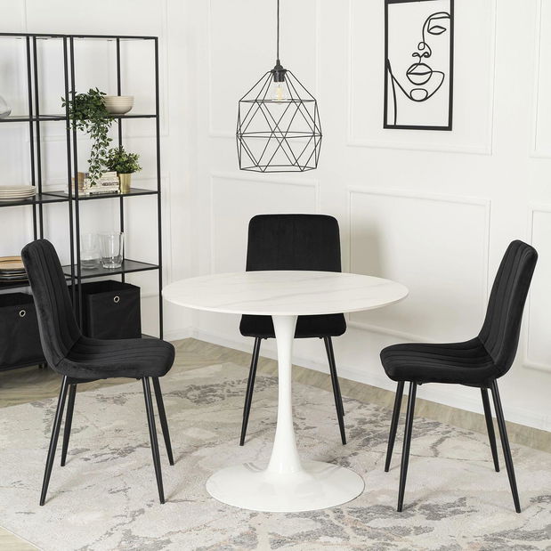 Masă sufragerie Simulacros (alb) (pentru 4 persoane)