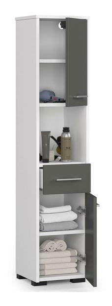 Fürdőszoba szekrény Farid TYP3 (fehér + szürke)