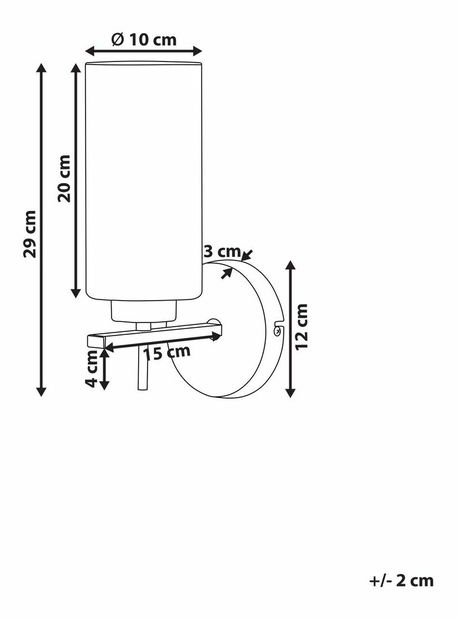Nástenné osvetlenie Puria (čierna)