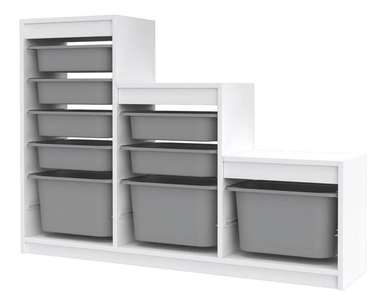 Organizator za igračke Dremonka 9 (bijela + siva)