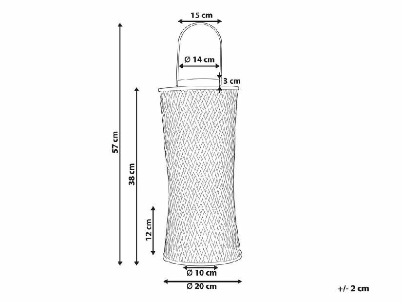 Gyertyatartó 38 cm Macza (természetes)