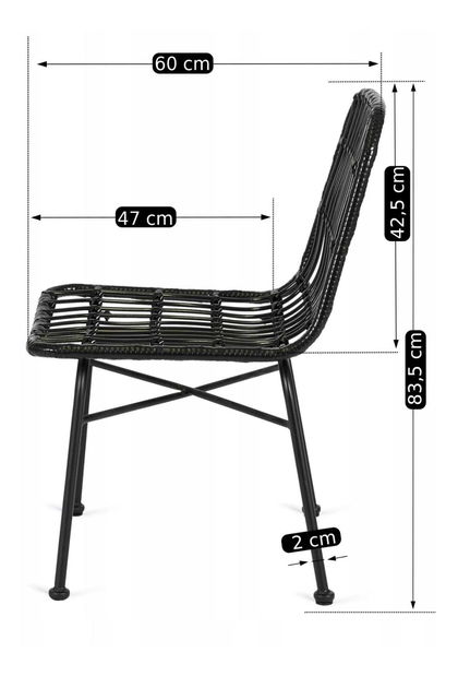 Scaun de grădină Wendats (negru) 