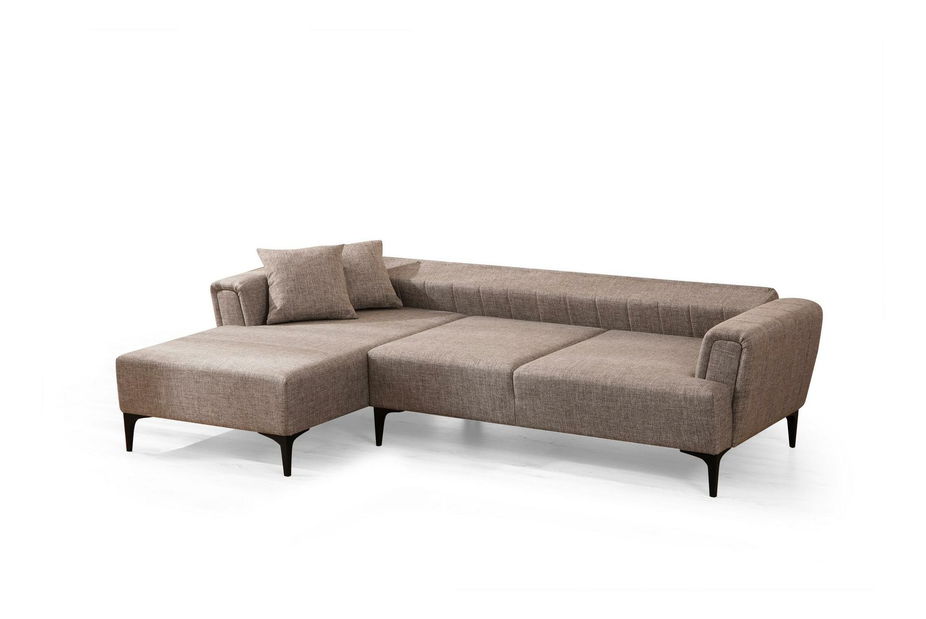 Kutna garnitura Hamletta (L) (svijetlosmeđa + crna)