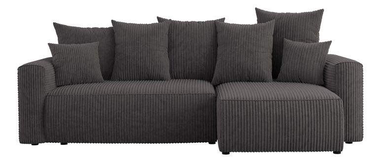 Rohová sedačka Denia (P) (sivočierna)