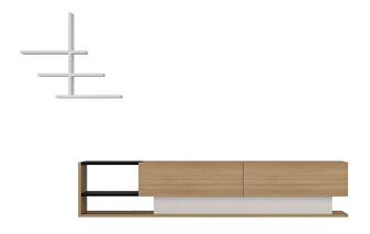 Mobilier living Lizelana (alb + teak)