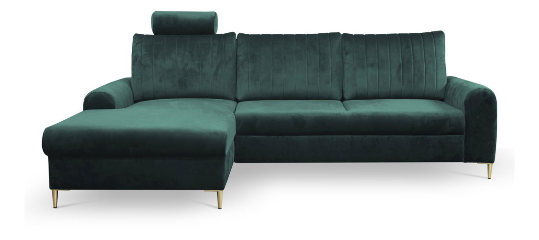 Rohová sedacia súprava Monique (tmavozelená) (L)