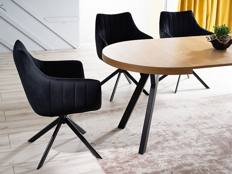 Scaun de sufragerie Anastasia (Albastru marin + Negru)