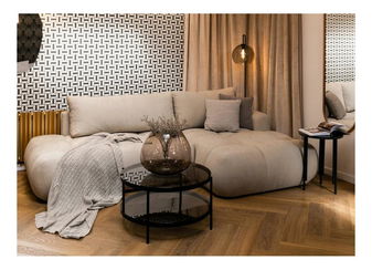 Colțar Ombre (D) (bej + negru)