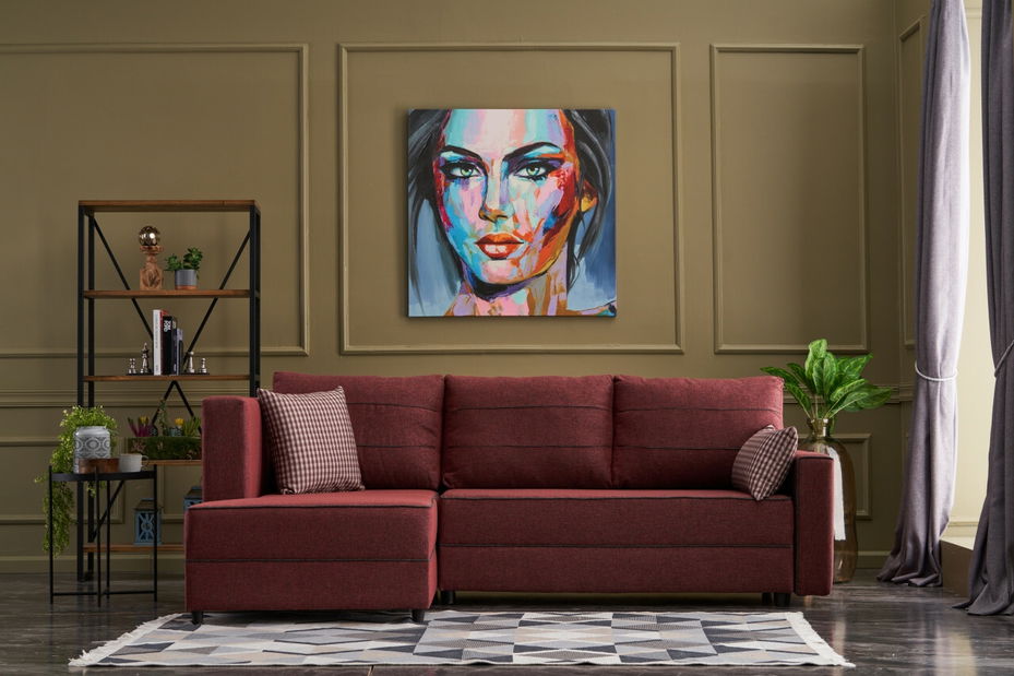 Rohová sedačka Emilie (červená) (L)