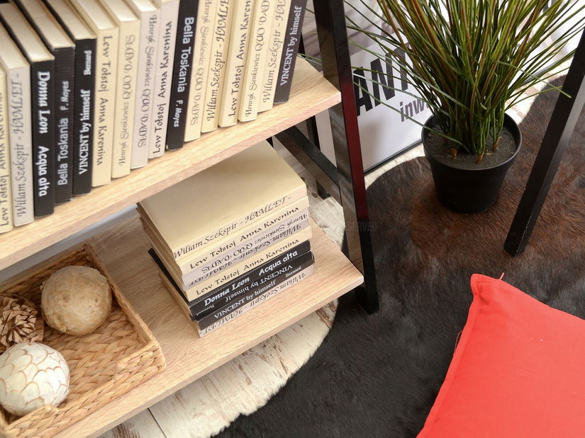 Regál Topaz (tölgy + fekete)