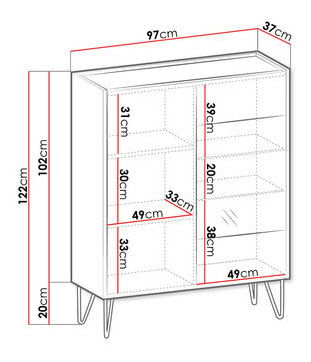 Vitrin AWT97 Mirjan Annemarie (Fehér + Fehér + Bianco márvány) *kiárusítás