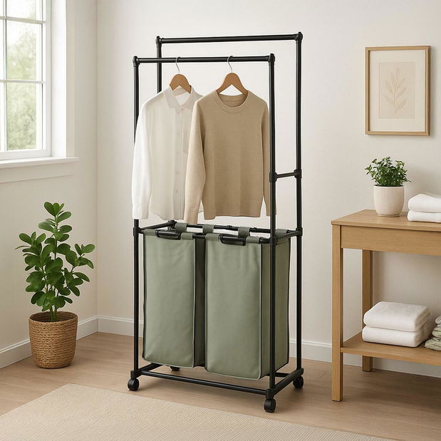 Cuier cu roți Ganara (negru + gri)