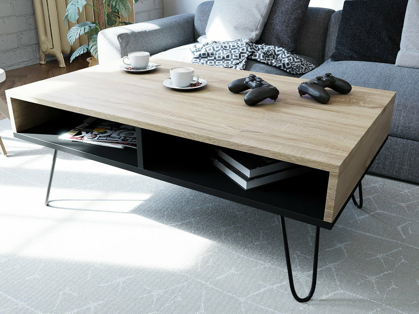 Konferenčný stolík Andreas (dub sonoma + čierna)