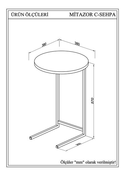 Kézi asztal Mitarazza (fekete márvány + fekete)