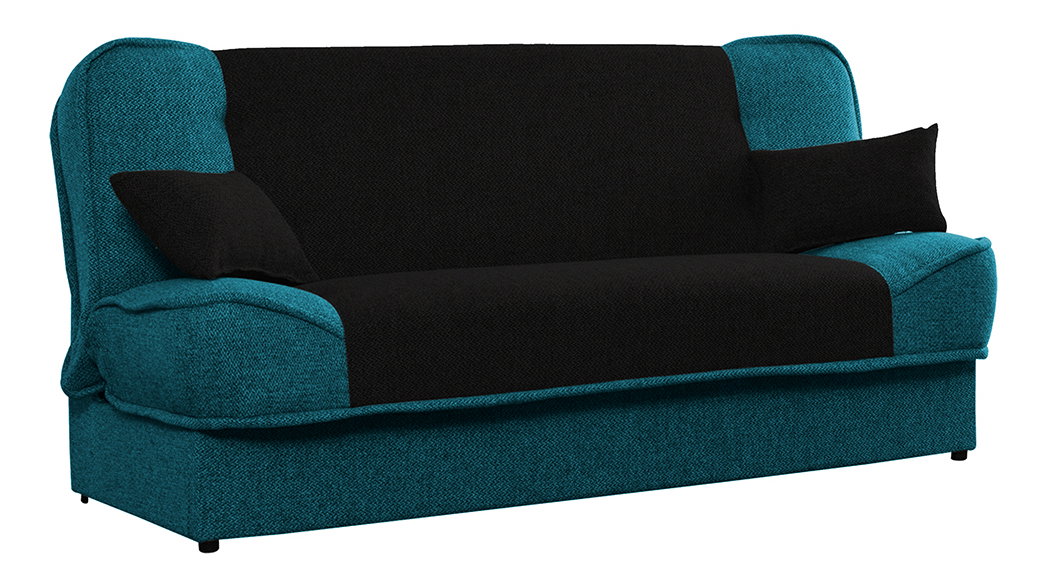 Pohovka trojsedačka Asora (tyrkysová + čierna)