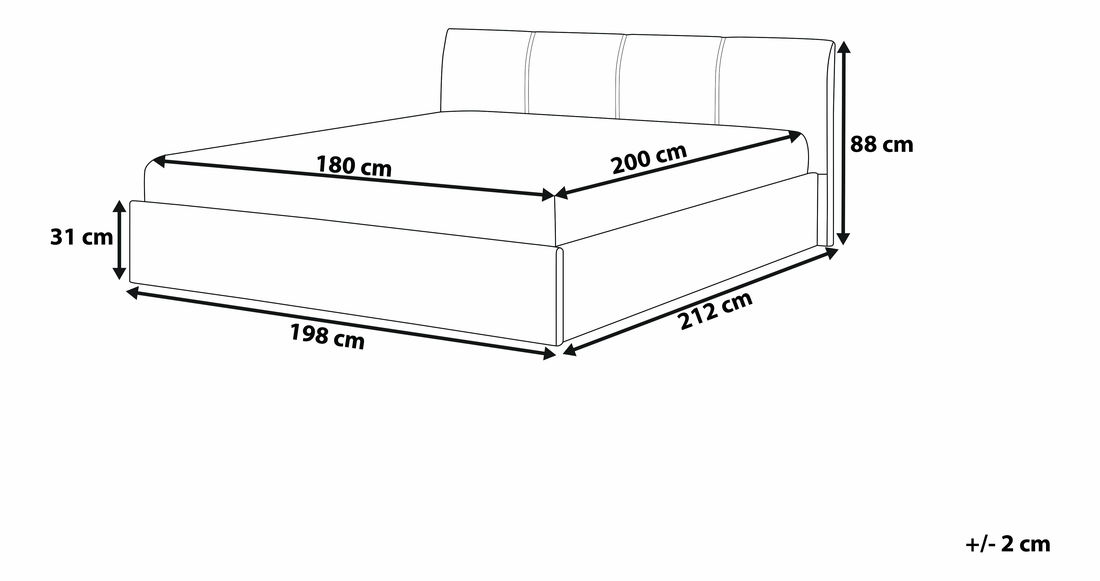 Bračni krevet 180 cm ORBIT (s podnicom prostorom za odlaganje) (bež)