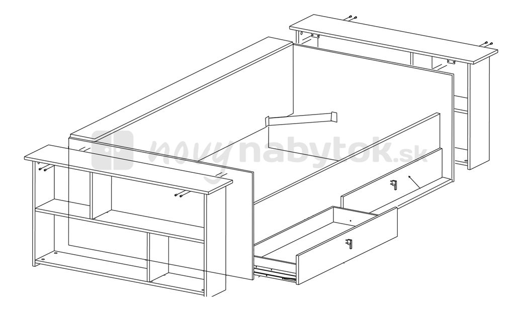 Jednolôžková posteľ 90 cm Vety
