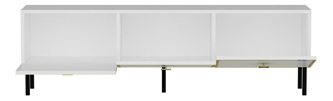 TV asztal/szekrény Vodovo (fehér + arany) 
