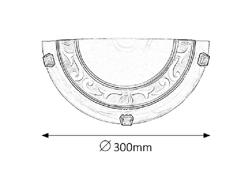 Nástenné svietidlo Laretta 3712 (ryžové kamenné sklo + bronzové úchytky)