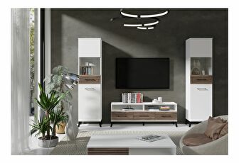 Mobilier living Corleone 2 (alb + stejar flagstaff)