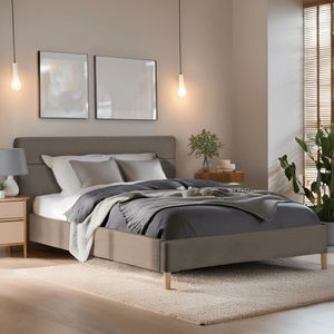 Manželská posteľ 160 cm Nodrizas (béžová) (s roštom)