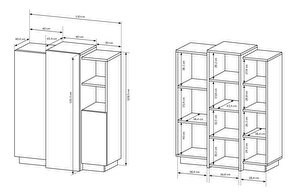 Dulap Trelop (Alb + Stejar craft auriu)