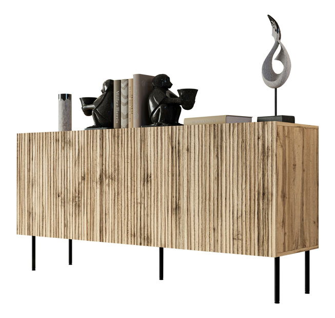 Dulap Lomaller 152 (Stejar wotan + Negru) 