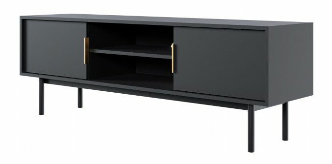 TV stolík/skrinka Vintana TV (čierna + zlatá)